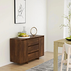 vidaXL Buffet avec 3tiroirs chêne marron 120x41x75cm bois d'ingénierie