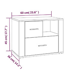 vidaXL Table de chevet Chêne fumé 60x36x45 cm Bois d'ingénierie pas cher