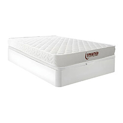 Vente-Unique Ensemble 160 x 200 cm sommier coffre blanc + matelas mémoire de forme ép.15cm - PELOPS de DREAMEA 