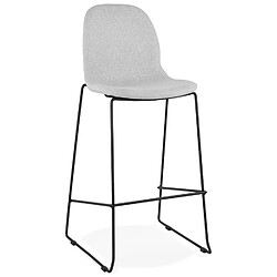 Alterego Tabouret de bar 'EKTOR' gris clair en tissu empilable