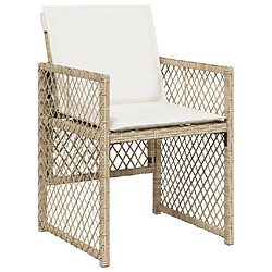 Avis vidaXL Ensemble à manger de jardin et coussins 9 pcs beige Poly rotin