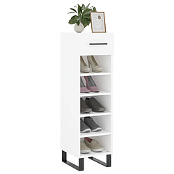 Avis Maison Chic Armoire à Chaussures,Meuble de Rangement à Chaussures blanc 30x35x105 cm bois d'ingénierie -MN39875