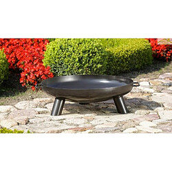 Farm-Mdlt Brasero de jardin BALI en acier Brasero en acier 3 pieds et poignées Diamètre 60 cm