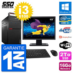 PC Tour Lenovo M700 Ecran 19" Intel i3-6100 RAM 16Go SSD 2To Windows 10 Wifi · Occasion 