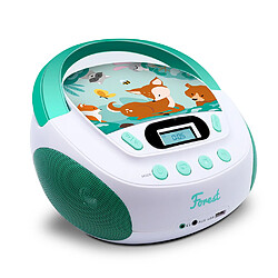 METRONIC 477147 Lecteur CD MP3 Forest enfant avec port USB et entrée audio, sortie casque