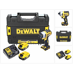 DeWalt DCF 887 P2 Visseuse à Chocs sans fil 18 V brushless avec Mandrin de 1/4" + Boîtier TStak + 2x Batteries 5 Ah + Chargeur DCB 115