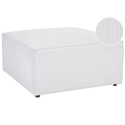 Beliani Pouf ottoman en velours côtelé blanc cassé LEMVIG 