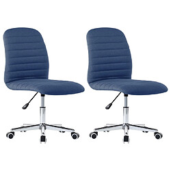 Decoshop26 Lot de 2 chaises de salle à manger cuisine design moderne tissu bleu CDS020244