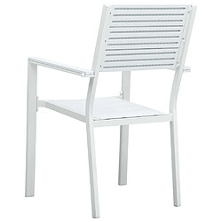 Maison Chic Lot de 4 Chaises de jardin,Fauteuil d'extérieur Blanc PEHD Aspect de bois -MN35874 pas cher