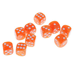 10 pièces en plastique à 6 faces numériques d6 pour la partie bar jeu de table orange