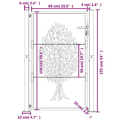 vidaXL Portail de jardin 105x155 cm acier corten conception de l'arbre pas cher