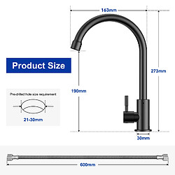 Acheter Cecipa max Robinet de Cuisine Noir - Robinet d'évier de cuisine à eau froide - Acier inoxydable 304,EU Modèle