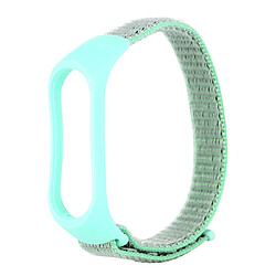 Wewoo Bracelet pour montre connectée de tissé en nylon avec Xiaomi Mi Band 3/4 Vert menthe