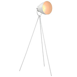 vidaXL Lampadaire trépied Métal Blanc E27