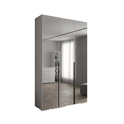 Abiks Meble Inova 1 Armoire avec miroir et portes battantes 236,7/150/47 3 Portes (bianco/nero)