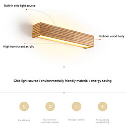 Universal Lampe murale en bois massif 6W Lampe de chevet de chambre Lampe en bois LED (lampe thermique) pas cher