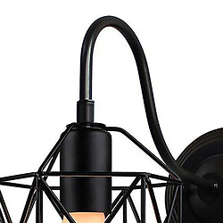 Acheter Universal Lampe murale à LED ancienne Applique murale industrielle pour fusée décélérée Noir E27 Abat-jour en fer simple Garde en cage Fixation d'éclairage intérieur (B)