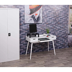 Decoshop26 Bureau avec tiroirs de rangement et compartiment MDF 120x55cm blanc 04_0001405