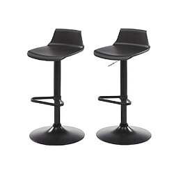 Vente-Unique Lot de 2 tabourets de bar - Polypropylène - Coloris noir - CALAS 