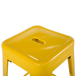 Beliani Tabouret de bar Set de 2 Métal Jaune CABRILLO pas cher