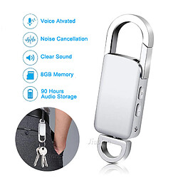 Universal Porte-clés 8 Go Magnétophone numérique Activation vocale Enregistrement Clé USB Dictaphone vocal Argent Lecteur MP3 portable(Argent)