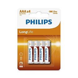 Appetitissime Pack de 4 piles Philips Longlife R03 Micro AAA 