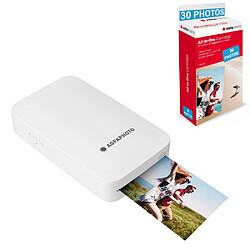 AGFA PHOTO - Pack Imprimante Realipix Mini P + Cartouches et Papiers AMC pour 30 photos - Imprimante Photo Format 5,3 x 8,6 cm via Bluetooth - Sublimation Thermique 4Pass - Blanc - Blanc