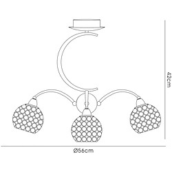 Acheter Luminaire Center Semi Plafonnier Escado 3 Ampoules chrome poli/cristal