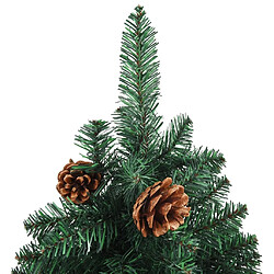 Avis vidaXL Sapin de Noël mince pré-éclairé et boules vert 150 cm PVC