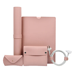 Housse de protection pour ordinateur portable + tapis de souris pour Macbook 12 pouces A1534 rose