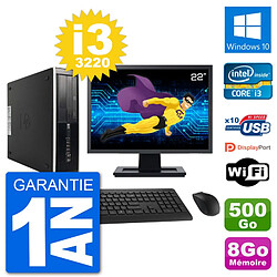 PC HP Compaq Pro 6300 SFF Ecran 22" i3-3220 RAM 8Go Disque 500Go Windows 10 Wifi - Occasion