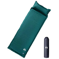 vidaXL Matelas de camping autogonflant avec oreiller 1 personne vert