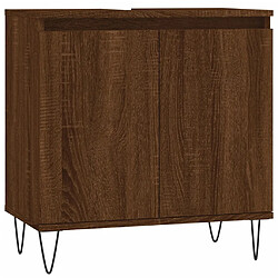 vidaXL Armoire de bain chêne marron 58x33x60 cm bois d'ingénierie