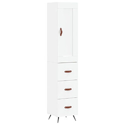 Maison Chic Buffet,Meuble de Rangement,commode pour salon,Cuisine Blanc 34,5x34x180 cm Bois d'ingénierie -MN91916