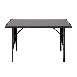 Mendler Table en polyrotin HWC-G16, table de jardin, salle à manger, gastronomie 112x60cm ~ noir