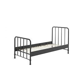 VIPACK Lit et chevet Bronxx 90x200 noir