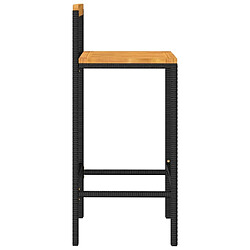 Acheter vidaXL Tabourets de bar lot de 4 noir résine tressée et bois d'acacia