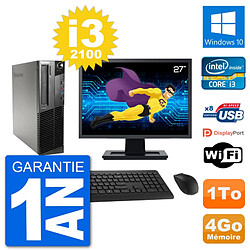 PC Lenovo M91p SFF Ecran 27" Intel i3-2100 RAM 4Go Disque 1To Windows 10 Wifi · Occasion 