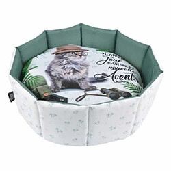 Paris Prix Panier Rond pour Chat Aventurier 48cm Blanc