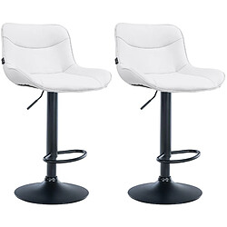 Non Lot de 2 tabourets de bar Vonore simili cuir noir