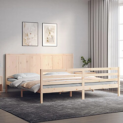 Maison Chic Cadre/structure de lit avec tête de lit pour adulte - Lit Moderne Chambre Super King bois massif -MN36071