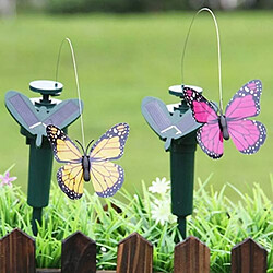 BESTA 3pcs papillons volants à énergie solaire / à piles. Des papillons volants décorent le paysage du jardin et de la cour (couleurs aléatoires).