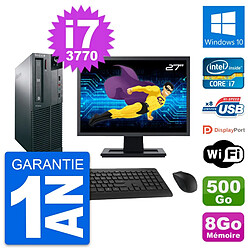 PC Lenovo M82 SFF Ecran 27" Intel i7-3770 RAM 8Go Disque 500Go Windows 10 Wifi · Occasion 