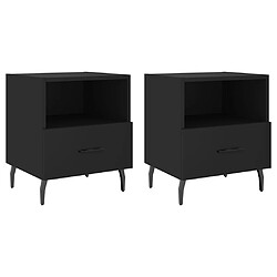 vidaXL Tables de chevet 2 pcs noir 40x35x47,5 cm bois d’ingénierie