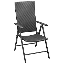 Maison Chic Lot de 4 Chaises de jardin,Fauteuil d'extérieur Résine tressée Noir -MN91491