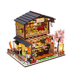 DIY Miniature Dollhouse Kit avec Meubles et LED Lumière, Chaud Sushi Shop En Bois Dollhouse Kit, Cadeaux