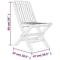 Maison Chic Lot de 4 Chaises de jardin,Fauteuil d'extérieur pliantes 47x47x89 cm bois massif teck -MN67499 pas cher