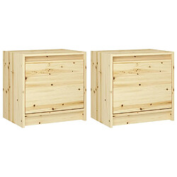 vidaXL Tables de chevet 2 pcs 40x30,5x40 cm Bois de sapin massif