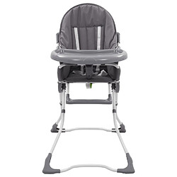 vidaXL Chaise haute pour bébé Gris et blanc