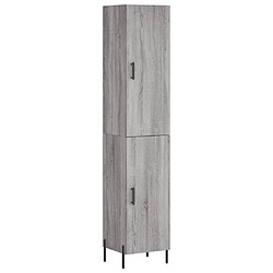 Maison Chic Buffet,Meuble de Rangement,commode pour salon,Cuisine Sonoma gris 34,5x34x180 cm Bois d'ingénierie -MN65271